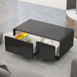 Modern Smart Coffee Table with Built-in Fridge, Bluetooth Speaker, Wireless Charging, Touch Control Panel, USB Interface Black - V.I.P Digital Presence