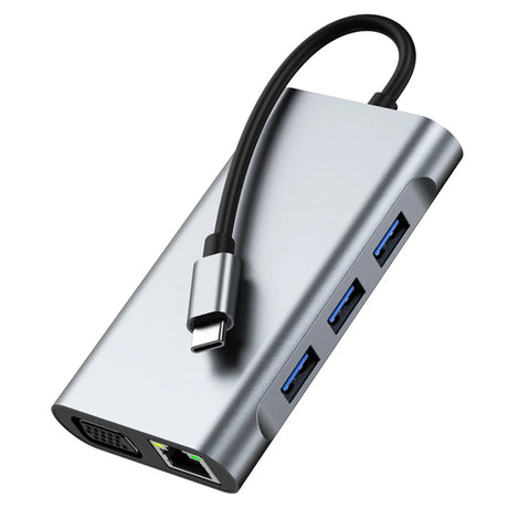 Cross border 8-in-1 docking station network card MST multi screen display suitable for Apple Huawei computer type-c docking station - V.I.P Digital Presence