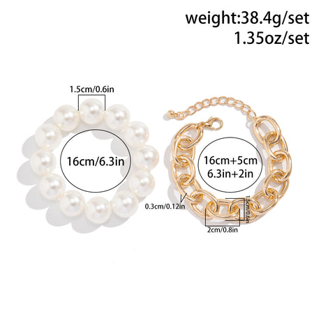 Hot selling geometric bead bracelet for women's fashion, exaggerated large round bead imitation pearl Bracelet - V.I.P Digital Presence