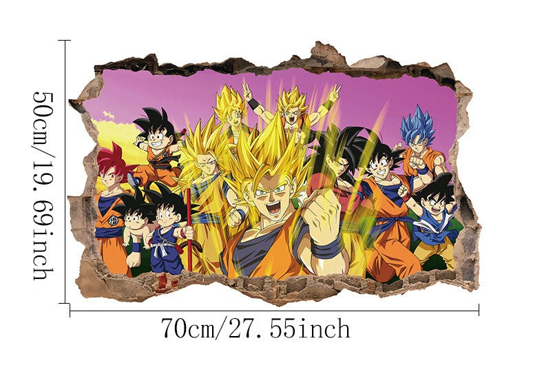 Cartoon anime children's room 3D broken wall wall decoration wall sticker self-adhesive seven dragon ball game wall decoration p - V.I.P Digital Presence