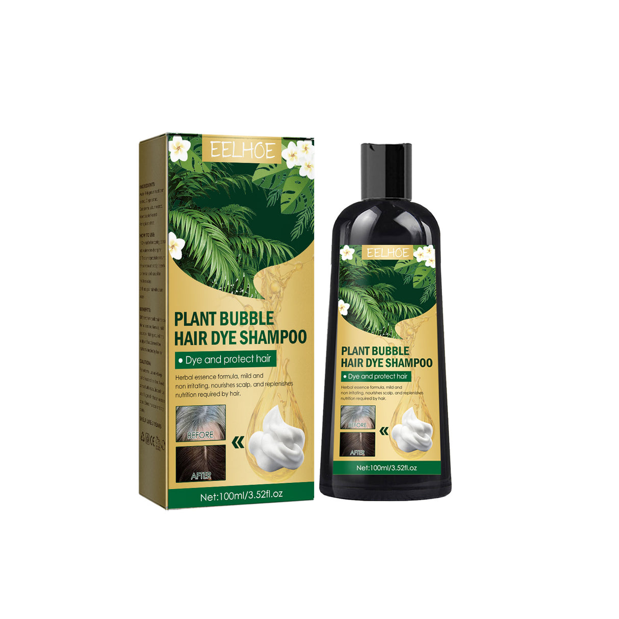 Plant Bubble Hair Natural Black Hair Dark Hair Hair Care Easy Color Lasting Mild Not Irritating - V.I.P Digital Presence