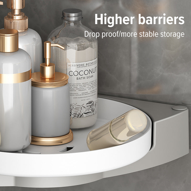 Rotating toilet triangle storage rack wall mounted bathroom toilet no drilling wall corner shower gel storage rack - V.I.P Digital Presence