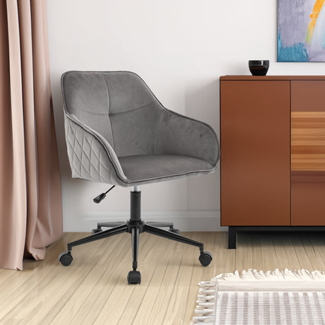 Velvet Office Desk Chair, Modern Home Desk Chair with Wheels , Vanity Chairs for Living Room, Bedroom,Study Room - V.I.P Digital Presence