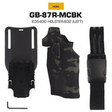 6354DO Left - handed Tactical Pistol Glock 17 Holster with X300U - A QLS Adapter, Leg Shroud, Drop, and MHA Leg Strap Kit - V.I.P Digital Presence