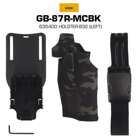 6354DO Left - handed Tactical Pistol Glock 17 Holster with X300U - A QLS Adapter, Leg Shroud, Drop, and MHA Leg Strap Kit - V.I.P Digital Presence