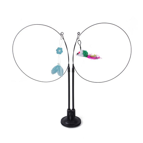 Suction cup cat toy stick that can be attached and held with steel wire multi head interchangeable cat toy and pet supplies - V.I.P Digital Presence