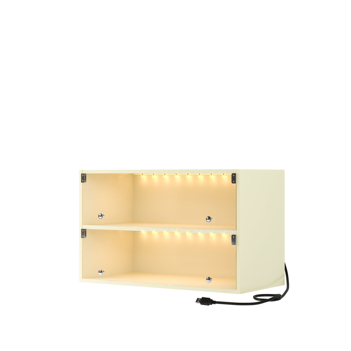 Off white Glass Door Shoe Box Shoe Storage Cabinet For Sneakers With RGB Led Light - V.I.P Digital Presence