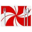 Christmas placemat red candy striped printed table mat holiday table decoration insulated mat coaster - V.I.P Digital Presence