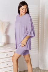 Soft Rayon Three-Quarter Sleeve Top and Shorts Set