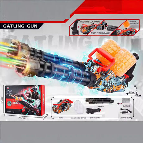 Tornado double tube Gatlin GelBlaster electric transmitter gel cartridge toy gun - V.I.P Digital Presence