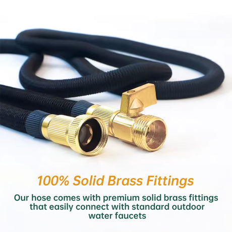 100 - ft Expandable Garden Hose with Nozzle. Light, Durable & Kink - Free for Car Wash & Outdoor Watering - V.I.P Digital Presence