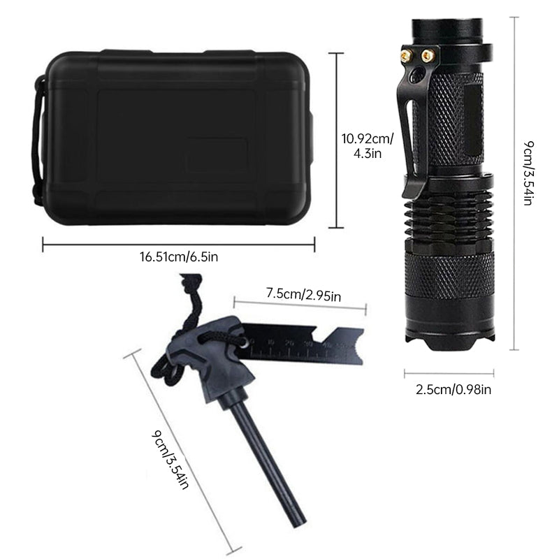 Military-grade outdoor travel survival kit with mini camping tools, emergency bracelet, whistle, blanket and knife. - V.I.P Digital Presence