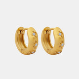 Zircon Titanium Steel Huggie Earrings - V.I.P Digital Presence