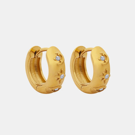 Zircon Titanium Steel Huggie Earrings - V.I.P Digital Presence