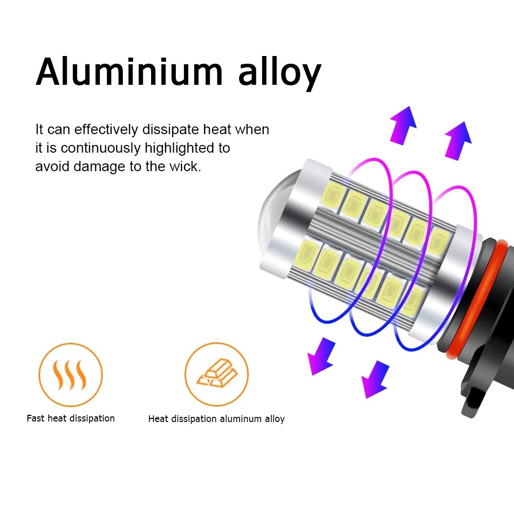 2pcs H8 H11 LED Bulbs HB4 9006 HB3 9005 H16 JP H9 Fog Lights Driving 5730 33SMD Tail Lamp Car Light parking 12V Auto 6000K White - V.I.P Digital Presence