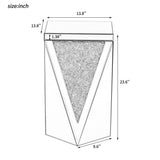 U-Can 13.8'' Silver Square Mirrored End Table, Modern Side Table with Crushed Diamond for Living Room, No Assembly Required - V.I.P Digital Presence