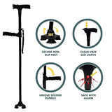 Collapsible Telescopic Cane Folding Crutch LED Lightweight Safety Walking Stick Gifts for The Elder