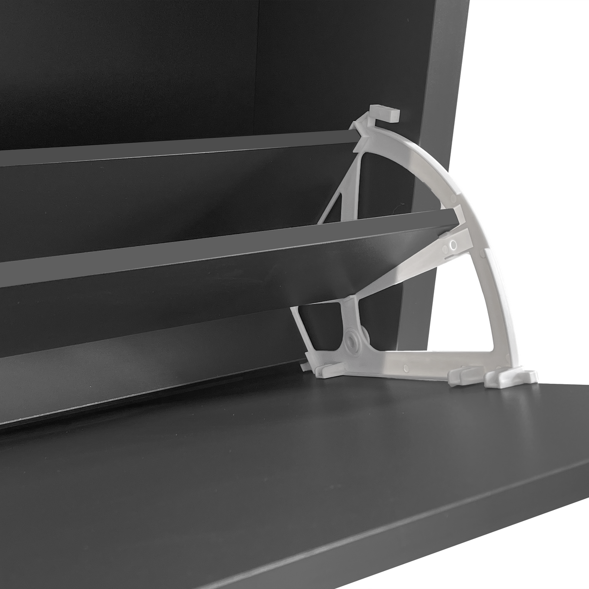 ONTREND functional with 2 flipped drawers, top shoe cabinet with adjustable panel, independent shoe rack, gray - V.I.P Digital Presence