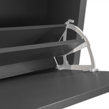 ONTREND functional with 2 flipped drawers, top shoe cabinet with adjustable panel, independent shoe rack, gray - V.I.P Digital Presence