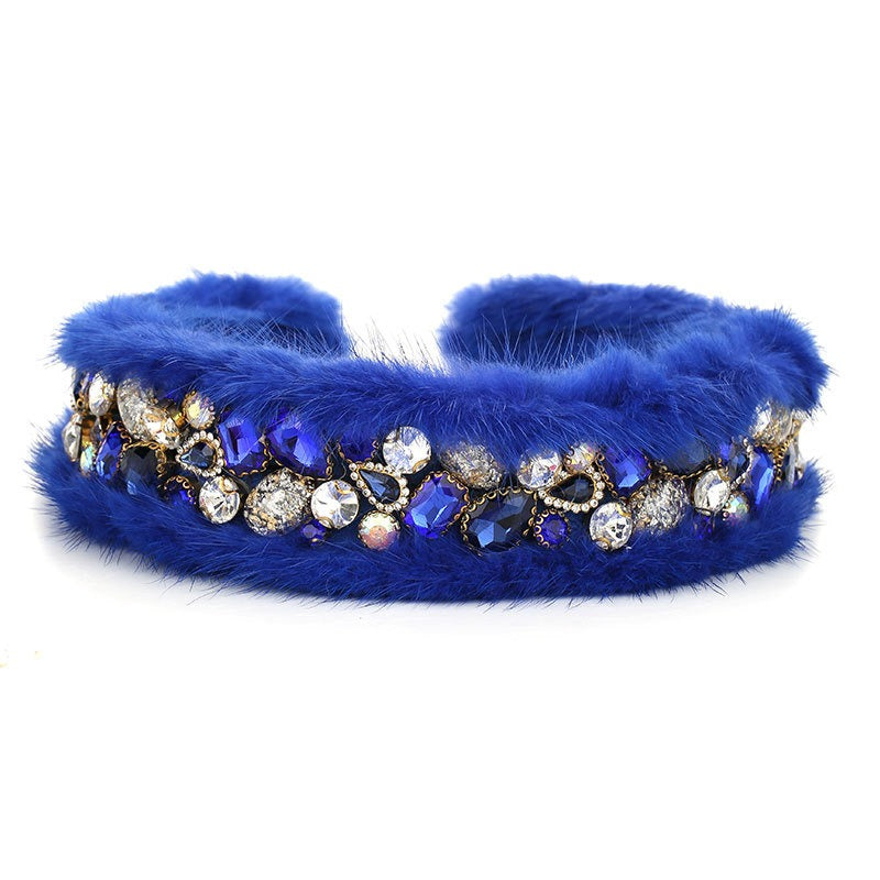 Fashionable women's rabbit hair rhinestone hair hoop - V.I.P Digital Presence