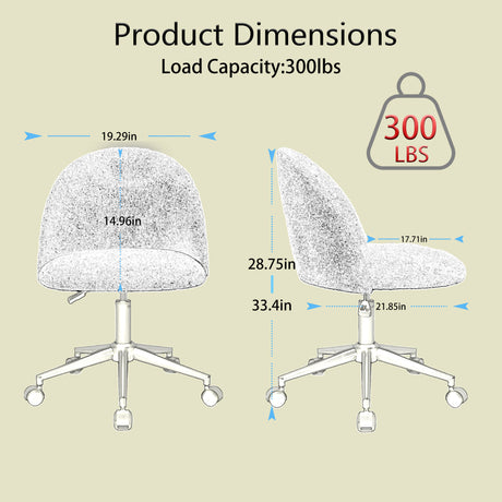 Velvet fabric office chair, mid back adjustable rotating computer chair, black legs, cushioned office chair with wheels - V.I.P Digital Presence