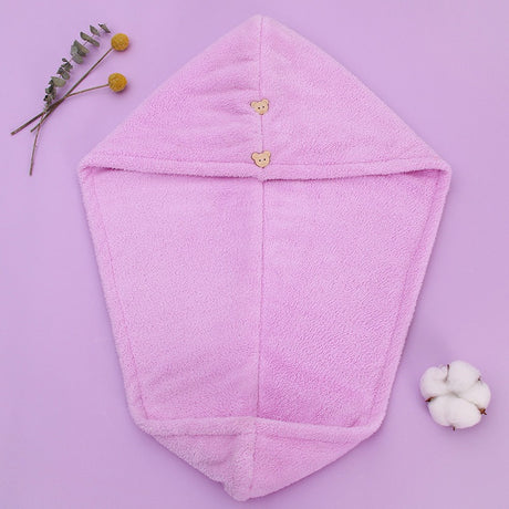 Super absorbent double-layer thickened coral velvet quick drying hair towel, shower cap, and headband towel - V.I.P Digital Presence