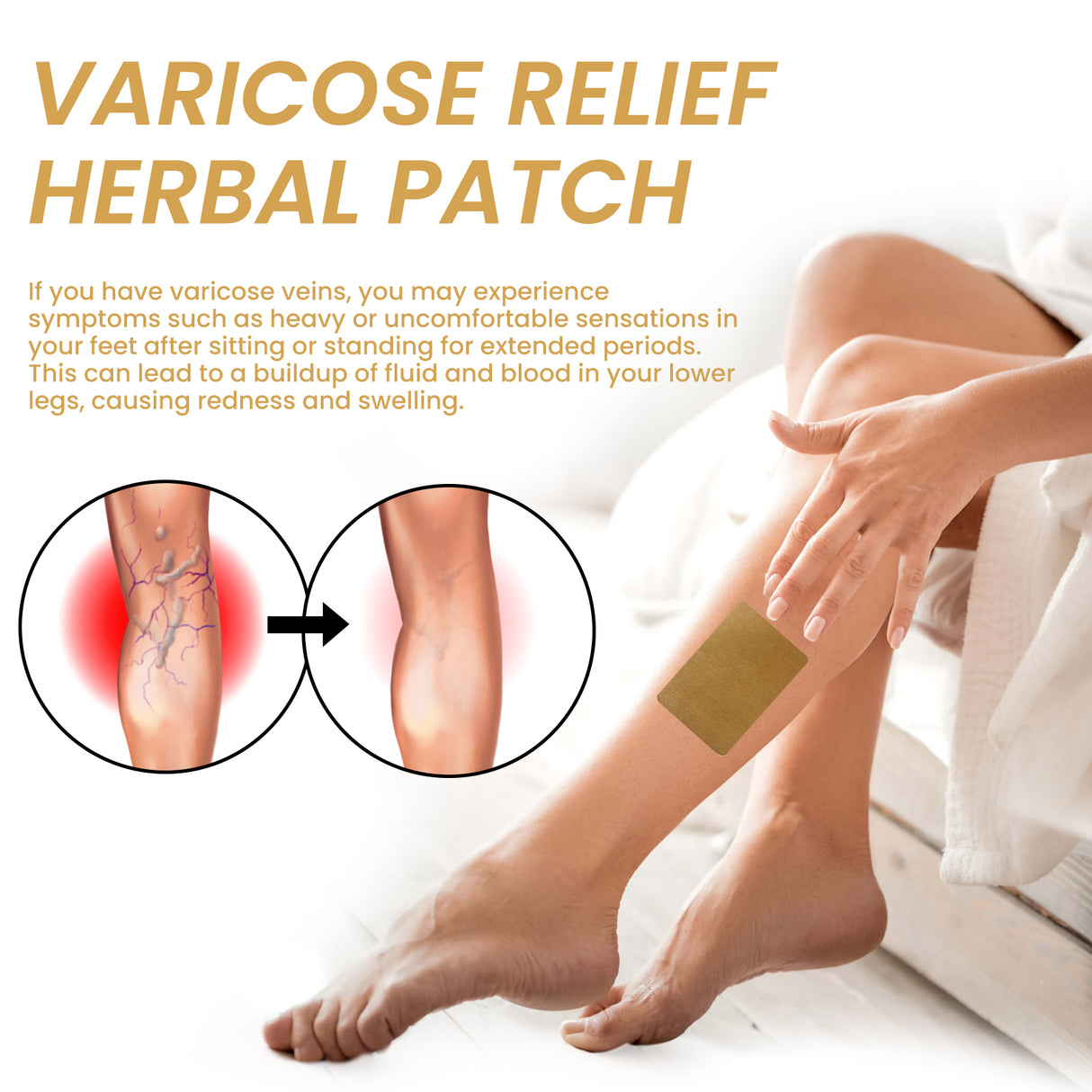 Instant Relief Varicose Vein Herbal Patch, Vein Massage To Relieve Leg Soreness And Swelling Earthworm Leg Care Patch - V.I.P Digital Presence