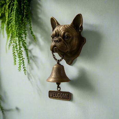 Dog welcome chime, vintage Bulldog Dobermann chime, metal merchant chime – wall decor for home/office entrance. - V.I.P Digital Presence