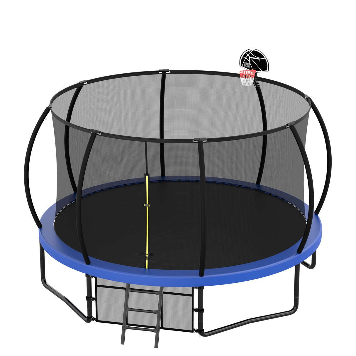 12FT Recreational Kids Trampoline with Safety Enclosure Net & Ladder, Outdoor Recreational Trampolines - V.I.P Digital Presence