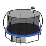 12FT Recreational Kids Trampoline with Safety Enclosure Net & Ladder, Outdoor Recreational Trampolines - V.I.P Digital Presence
