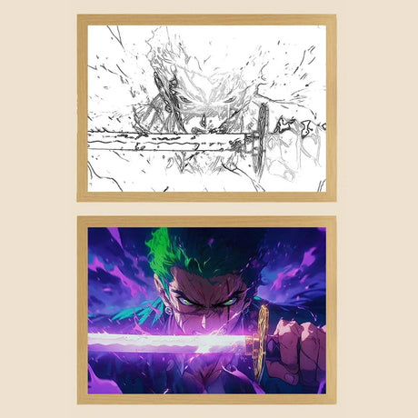 One Piece Creative Photo Frame Night Light Toy Anime Character Luffy Zoro Night Light Bedside Decoration Painting Christmas Gift - V.I.P Digital Presence