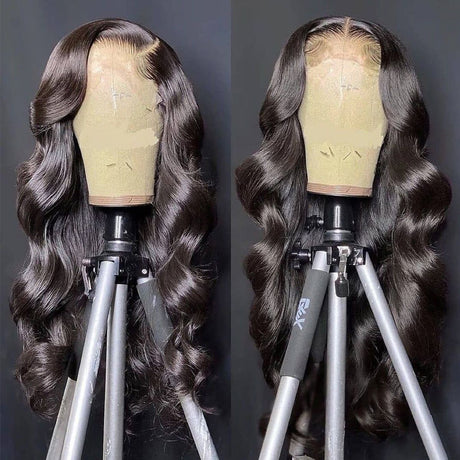 Long Body Wave Black Wig Synthetic Wigs for Black Women Middle Part Brown Cosplay Hairs - V.I.P Digital Presence