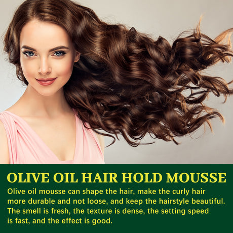 Olive Oil Hair Hold Mousse, Curly Hair Styling Moisturizing And Curling Style Durable Frizz Proof Mousse - V.I.P Digital Presence