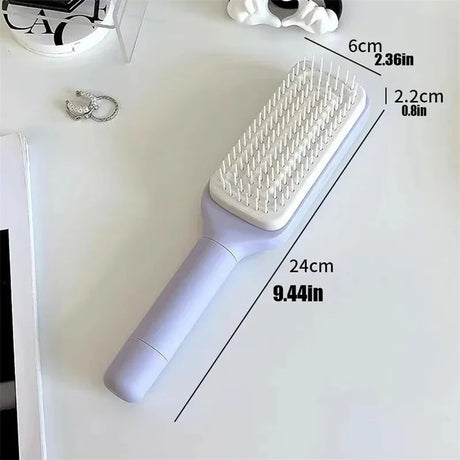 Automatic Cleaning Rotating Lifting Comb Self Cleaning Hairbrush Rotating Retractable Anti Static Massage Comb Scalp Hair Comb - V.I.P Digital Presence
