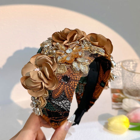 Handmade fabric flower fashion inlaid water drill bit hoop - V.I.P Digital Presence