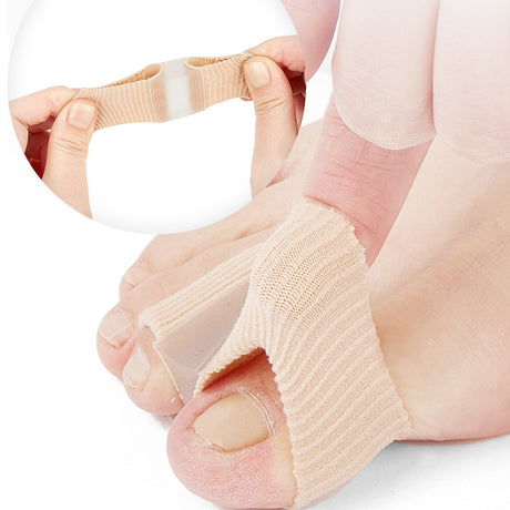 Gel fiber toe correction big toe valgus toe splitter double hole toe covering orthosis nylon - V.I.P Digital Presence