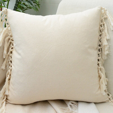 Tassels Cushion Cover 45x45cm Beige White Pillow Covers Decorative Pillow Case Square Home Boho Decor Macrame Pillowcase - V.I.P Digital Presence
