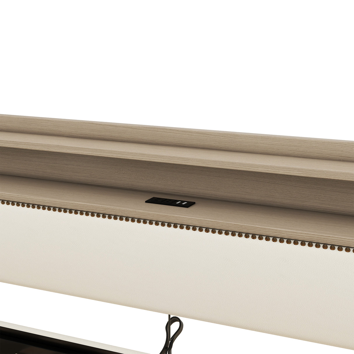 Twin Size Daybed with Storage Drawers, Upholstered Daybed with Charging Station and LED Lights, Beige - V.I.P Digital Presence