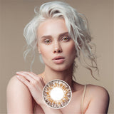 1Pcs FDA Certificate Eyes Beautiful Pupil Colorful Girl Cosplay Contact Lenses Brown(0-600°） - V.I.P Digital Presence