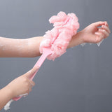 Long handled large bath brush, long handled scrubbing bath tool, flower bath brush, scrubbing bath brush, scrubbing bath ball, s - V.I.P Digital Presence