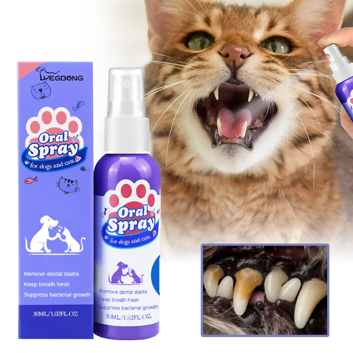 Tooth Cleaning Spray For Cats And Dogs, Remove Tooth Stains Fresh Breath Pets Oral Care Spray - V.I.P Digital Presence