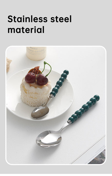 Set of 4 Stainless Steel price Creative Stainless Steel Colorful Pearl Handle Spoon Fork Knife High End Cutlery Set - V.I.P Digital Presence