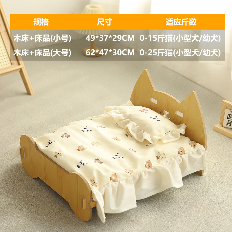 Cat Bed Universal Pet Bed Pet Nest Dog Nest Removable Solid Wood Bed Cute Kitten Princess Bed Pet Supplies - V.I.P Digital Presence