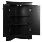 Black Triangle Bathroom Storage Cabinet with Adjustable Shelves, Freestanding Floor Cabinet for Home Kitchen - V.I.P Digital Presence