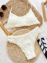 Frill Textured Spaghetti Strap Two-Piece Swim Set - V.I.P Digital Presence