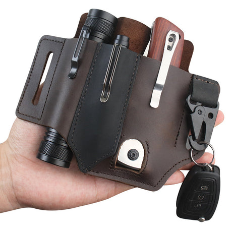 GEBWOLF New Outdoor EDC Tactical Pocket Leather Multi-Function Knife Case Portable EDC Tool Leather Case Bag - V.I.P Digital Presence