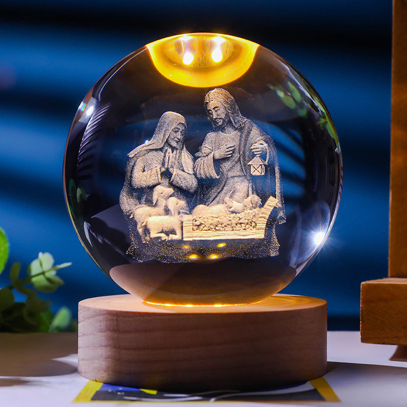 Starry Sky 3D Micro Landscape Crystal Ball Home Desktop Creative Interior Carving White Crystal Ball Ornament Craft Gift product - V.I.P Digital Presence