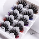 5 Pairs Of Colorful Fried False Eyelashes Multi Layer Thick Cross Mink Like Eyelashes - V.I.P Digital Presence