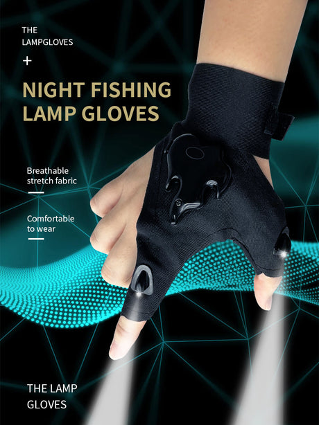 LED rechargeable fishing gloves with high elasticity, anti slip repair, lighting, luminous finger cots - V.I.P Digital Presence