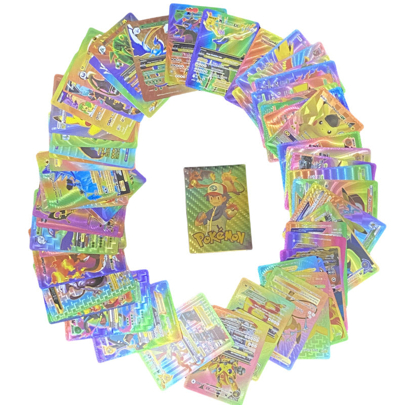 55 cartas Pok é mon de lámina dorada, cartas de batalla de cartas de colección Pok é mon Pok é mon
